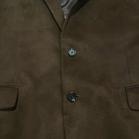 Chaps Brown Micro-Suede Suit Jacket Sports Coat Blazer Men’s 46L - Picture 6 of 7
